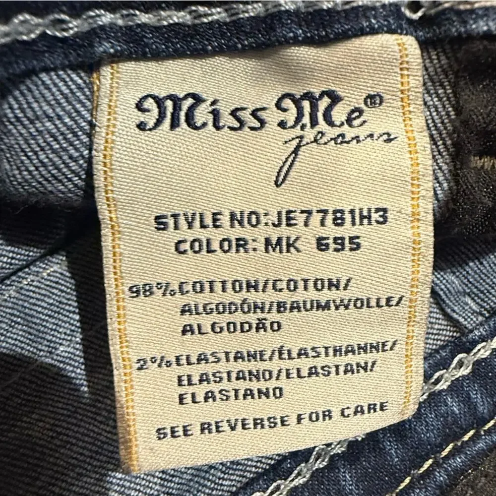 Miss Me Womens Size 28 Signature  Blue Denim Cut Off Shorts
